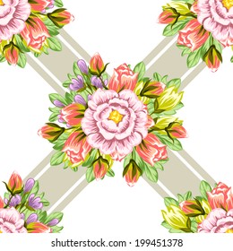 Abstract Elegance Seamless pattern with floral background
