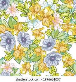 Abstract elegance seamless pattern with floral background