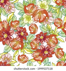 Abstract elegance seamless pattern with floral background