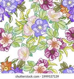 Abstract elegance seamless pattern with floral background