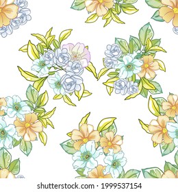 Abstract elegance seamless pattern with floral background