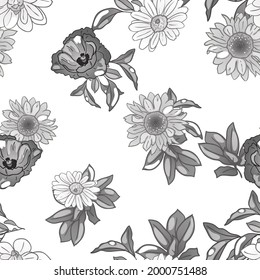 Abstract elegance seamless pattern with floral background