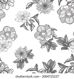 Abstract elegance seamless pattern with floral background