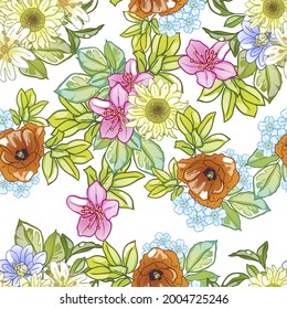 Abstract elegance seamless pattern with floral background