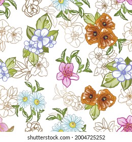 Abstrakte Eleganz, nahtloses Muster mit floralem Hintergrund