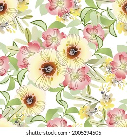 Abstract elegance seamless pattern with floral background