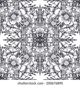 Abstract Elegance Seamless pattern with floral background