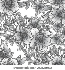 Abstract elegance seamless pattern with floral background