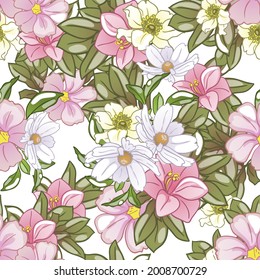 Abstract elegance seamless pattern with floral background