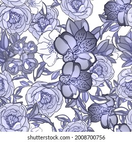 Abstract elegance seamless pattern with floral background