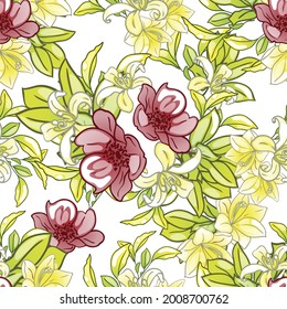 Resumen de la elegancia sin problemas con fondo floral
