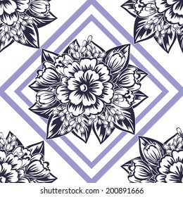 Abstract Elegance Seamless pattern with floral background