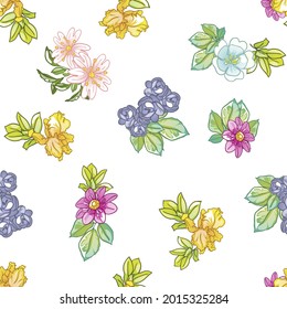 Abstract elegance seamless pattern with floral background