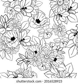 Abstract elegance seamless pattern with floral background
