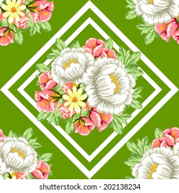 Abstract Elegance Seamless pattern with floral background