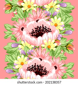 Abstract Elegance Seamless pattern with floral background