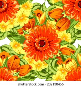 Abstract Elegance Seamless pattern with floral background
