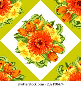 Abstract Elegance Seamless pattern with floral background
