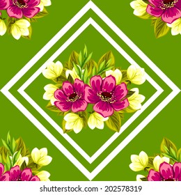 Abstract Elegance Seamless pattern with floral background