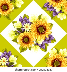 Abstract Elegance Seamless pattern with floral background