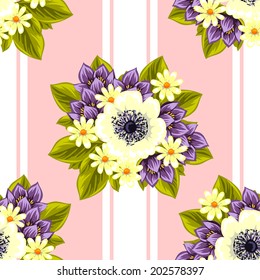 Abstract Elegance Seamless pattern with floral background