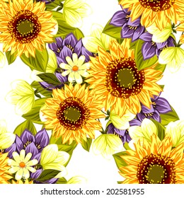 Abstract Elegance Seamless pattern with floral background
