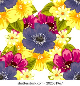 Abstract Elegance Seamless pattern with floral background