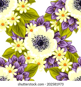 Abstract Elegance Seamless pattern with floral background