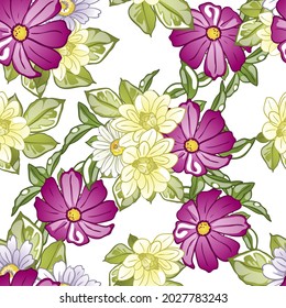 Abstract elegance seamless pattern with floral background