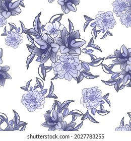 Abstract elegance seamless pattern with floral background
