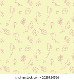 Abstract elegance seamless pattern with floral background. Seamless floral pattern. Flowers and leaves, folk style for textile, wallpaper and wrapping