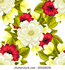 Abstract Elegance Seamless pattern with floral background