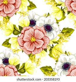 Abstract Elegance Seamless pattern with floral background