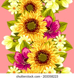 Abstract Elegance Seamless pattern with floral background