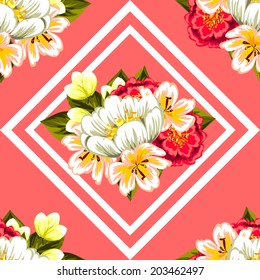 Abstract Elegance Seamless pattern with floral background