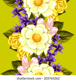 Abstract Elegance Seamless pattern with floral background
