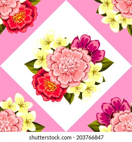 Abstract Elegance Seamless pattern with floral background