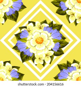 Abstract Elegance Seamless pattern with floral background