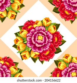 Abstract Elegance Seamless pattern with floral background