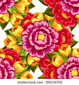 Abstract Elegance Seamless pattern with floral background