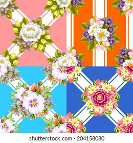 Abstract Elegance Seamless pattern with floral background