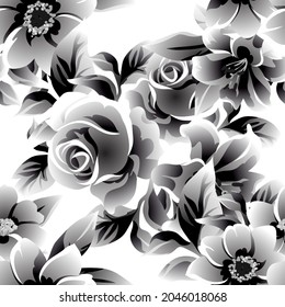 Abstract elegance seamless pattern with floral background
