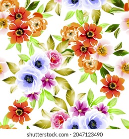 Abstract elegance seamless pattern with floral background
