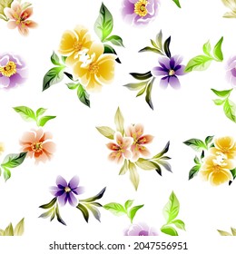 Abstract elegance seamless pattern with floral background