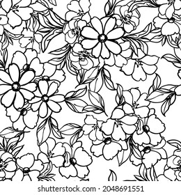 Abstract elegance seamless pattern with floral background