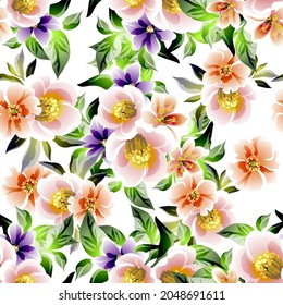 Abstract elegance seamless pattern with floral background