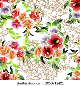 Resumen de la elegancia sin problemas con fondo floral