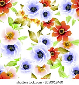 Abstract elegance seamless pattern with floral background