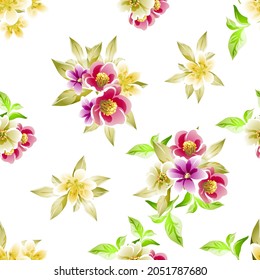 Abstract elegance seamless pattern with floral background