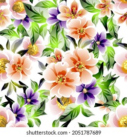 Abstract elegance seamless pattern with floral background